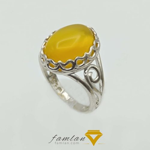 انگشتر نقره زنانه عقیق زرد کد 2264