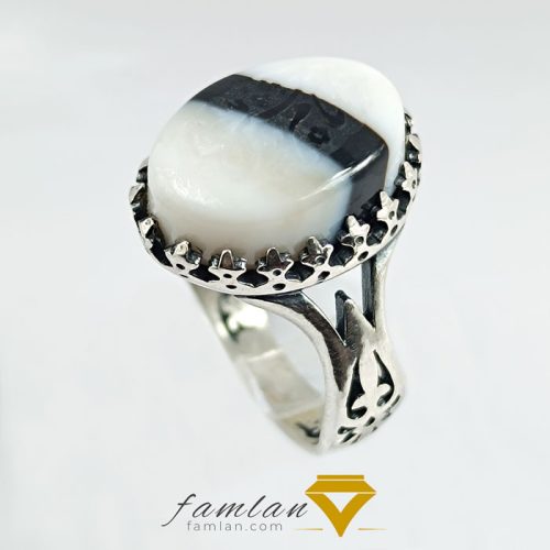 انگشتر نقره مردانه عقیق سرخ حلیبی خطی کد 2881