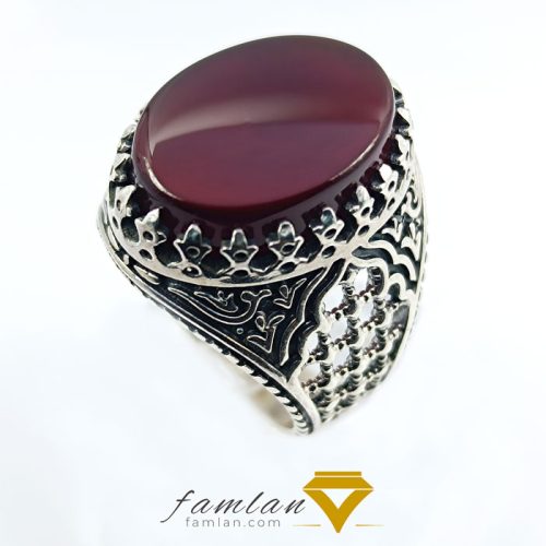 انگشتر نقره مردانه عقیق سرخ کد 2904