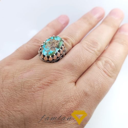 انگشتر نقره فیروزه نیشابور مردانه