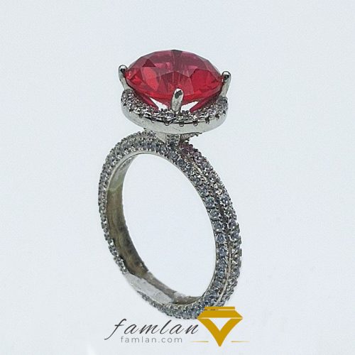 انگشتر نقره زنانه یاقوت سرخ سنتتیک کد 2573