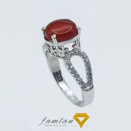 انگشتر نقره زنانه عقیق سرخ یمنی اصیل کد 2768