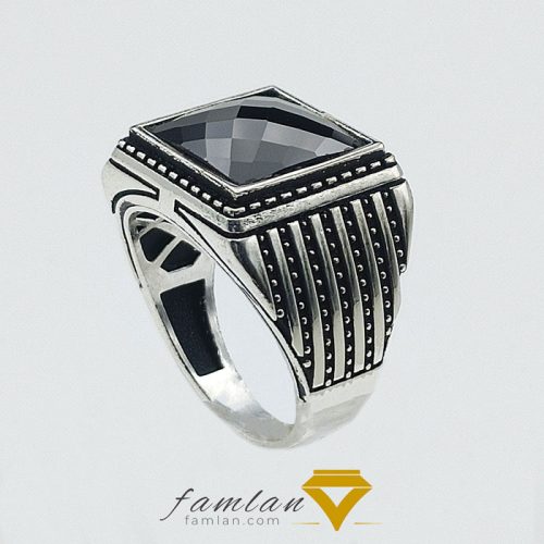 انگشتر نقره مردانه اتم سیاه کد 2788