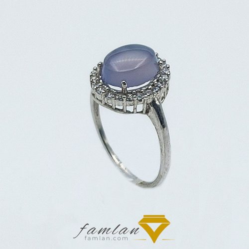 انگشتر نقره زنانه عقیق کبود یمنی اصیل کد 2584